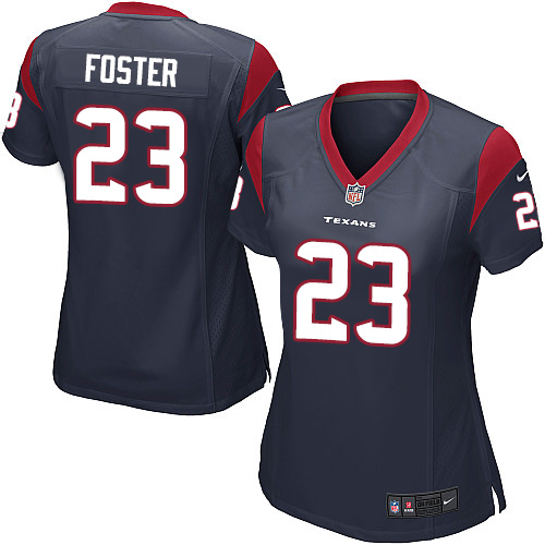 Women's Game Arian Foster Nike Jersey Navy Blue Home - #23 NFL Houston Texans